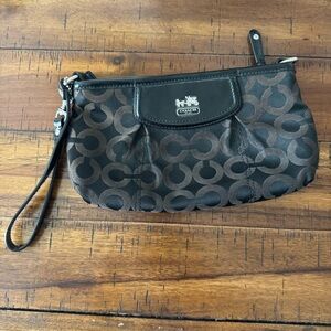 Coach Brown Wristlet with Iconic Design